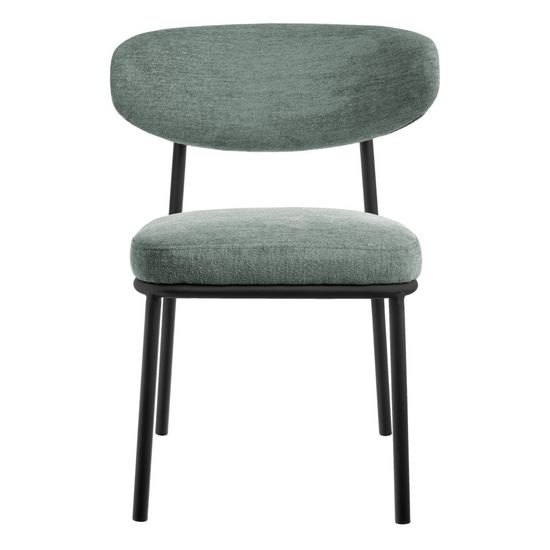 Стул Lucas 2 шалфей шенилл с чёрными ножками