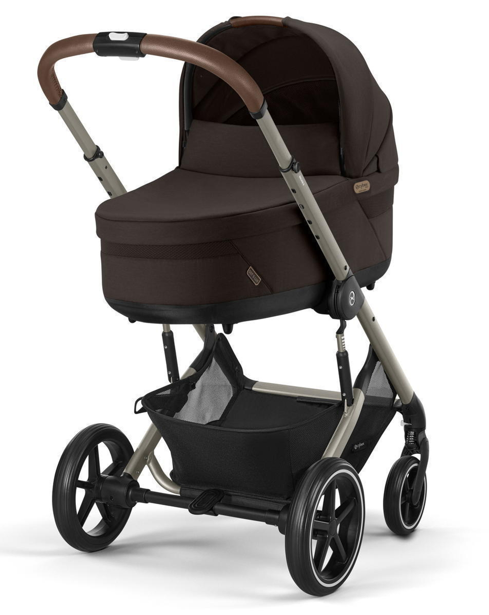 Коляска Cybex Balios S Lux TPE complete Aton B2 Dynamic Red 3 в 1 Chocolate Brown с дождевиками