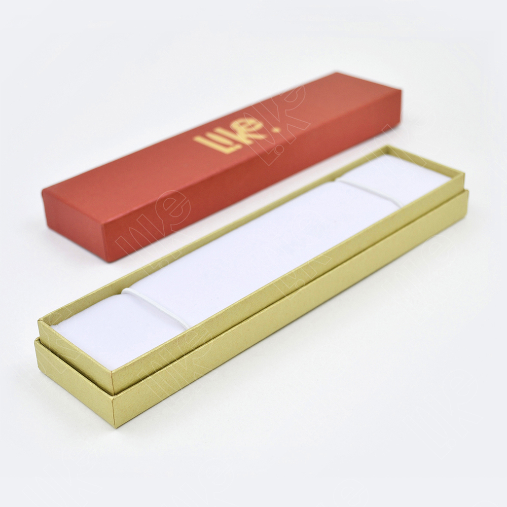 Картонный футляр 220x50x37 мм для ювелирных аксессуаров.