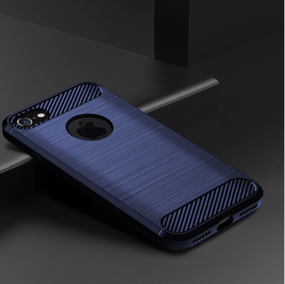 Чехол для iPhone 7 (iPhone 8) цвет Blue (синий), серия Carbon от Caseport