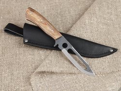 Рыбацкий нож "Акула", цельнометаллический, сталь 65Х13, рукоять бакелитовая фанера