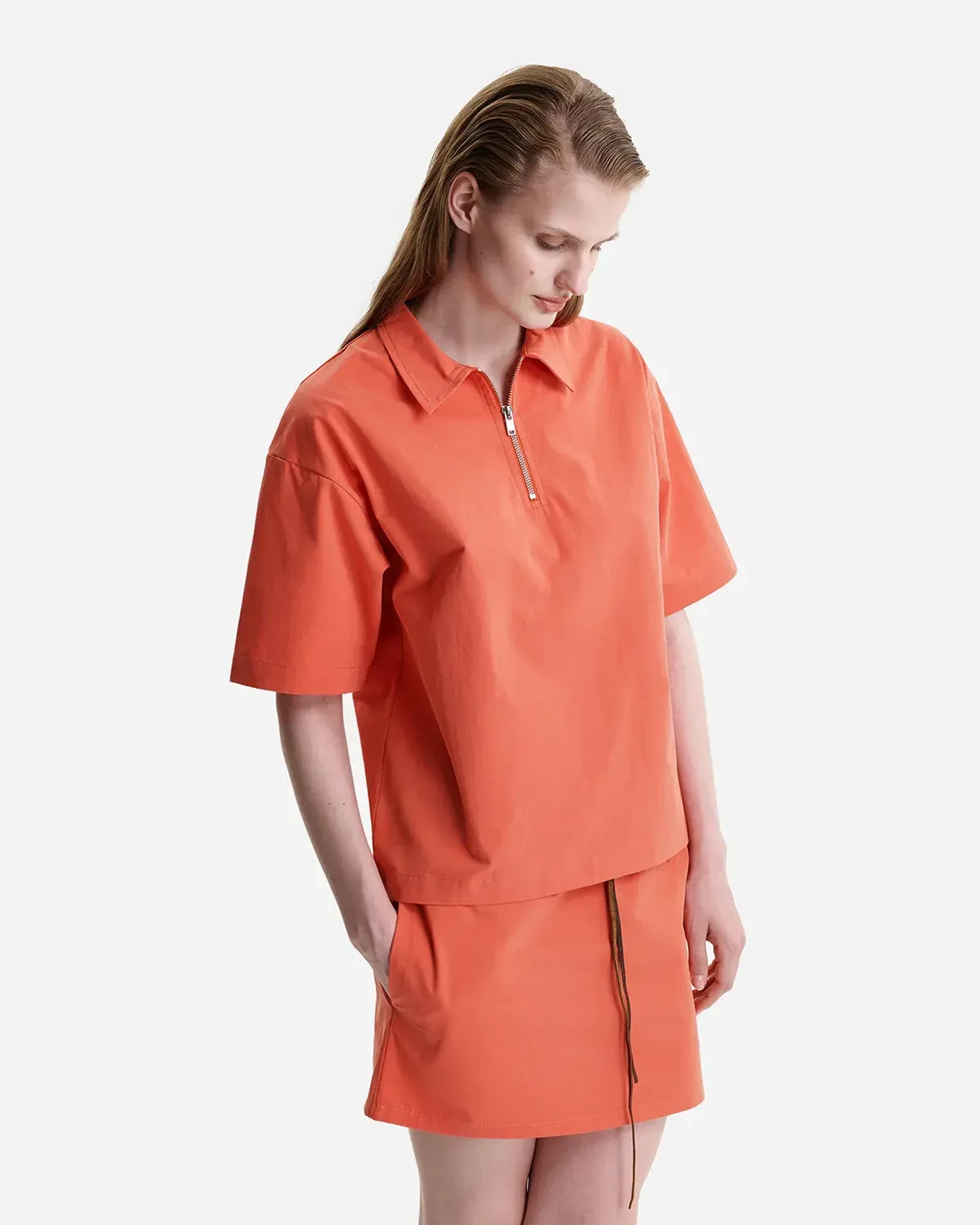 Мини-юбка коралл