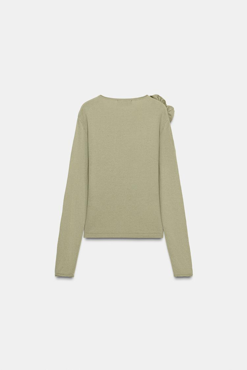 ZARA ДЖЕМПЕР С ЦВЕТАМИ, СВЕТЛЫЙ ХАКИ