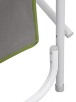 Кресло раскладное Nisus с откидывающим столиком.140кг, карман (алюм. д25) зеленый ромб/серый (N-DC-95200T-K-GG)