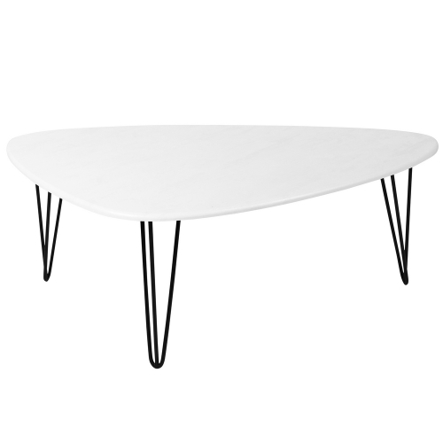 Стол журнальный Престон белый бетон/черный МЕБЕЛИК