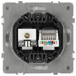 Розетка ЭРА Galaxy 15-3110-08 комбинированная RJ45+TV IP20 белый матовый | Эра Galaxy