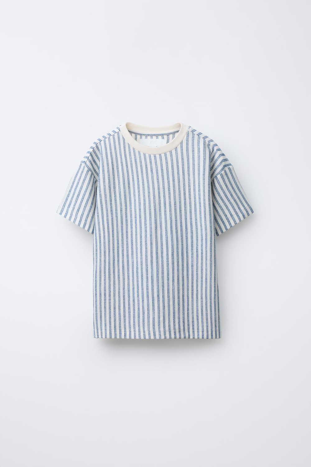 ZARA ФУТБОЛКА В ПОЛОСКУ В СТИЛЕ РУСТИК, ТЕМНО-СИНИЙ/БЕЛЫЙ