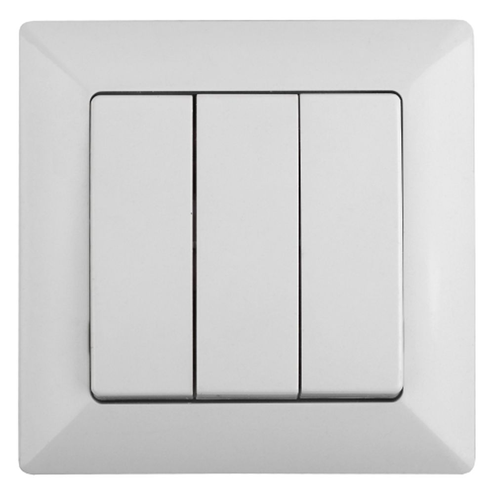 Выключатель Intro Solo 4-106-01 трехклавишный 10А-250В, IP20, СУ, белый