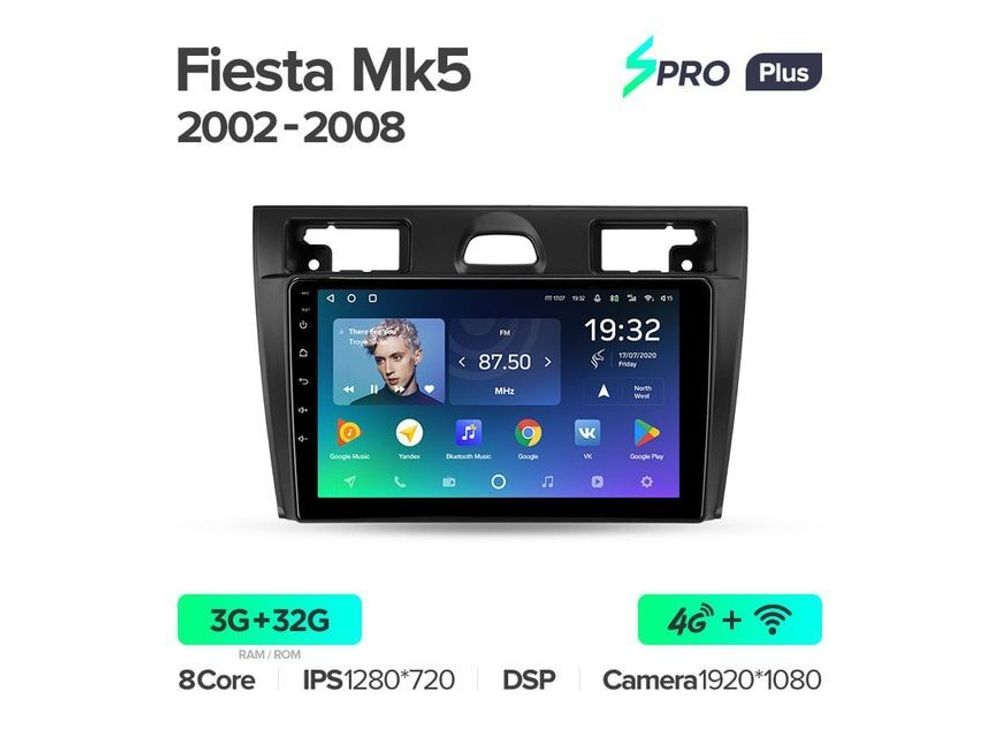 Магнитола Teyes SPRO Plus 3-32 Ford Fiesta Mk VI 5 Mk5 2002-2008 9.0&quot;