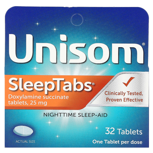 Unisom, SleepTabs, ночное средство для сна, 32 таблетки