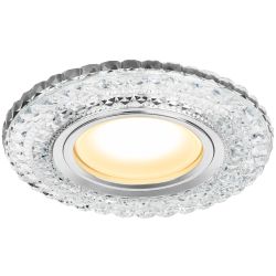 Светильник встраиваемый cо светодиодной подсветкой ЭРА DK LD3 SL/WH под лампу MR16 GU5.3 прозрачный