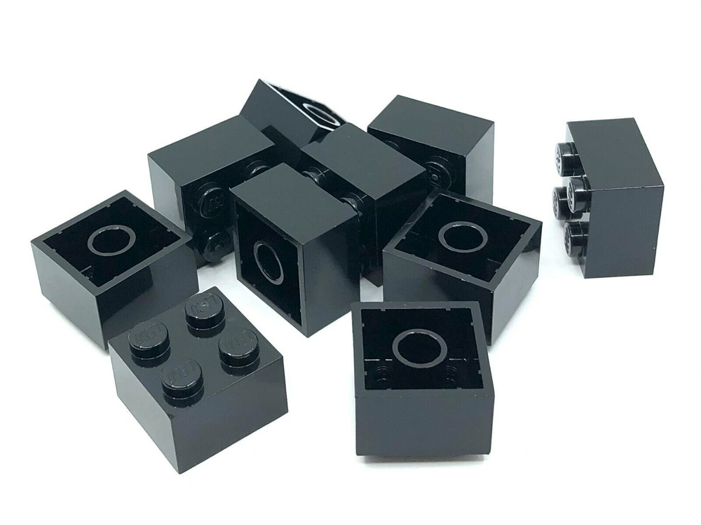 Lego 50шт Кирпич 2x2 (черный) 300326