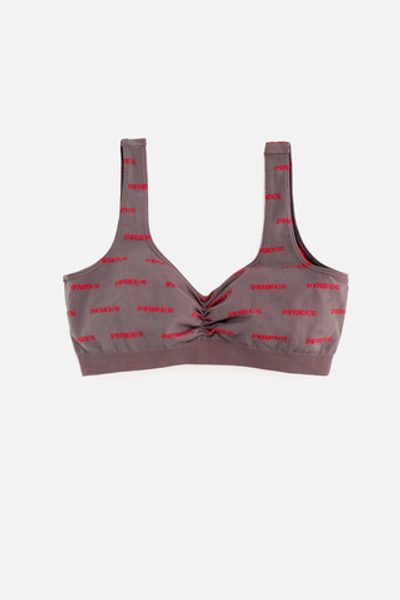 Бесшовный топ на бретелях из итальянской пряжи