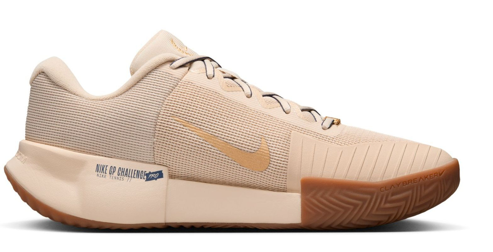 Мужские кроссовки теннисные Nike Zoom GP Challenge Pro Clay Premium - Бежевый, небесный, Золотой