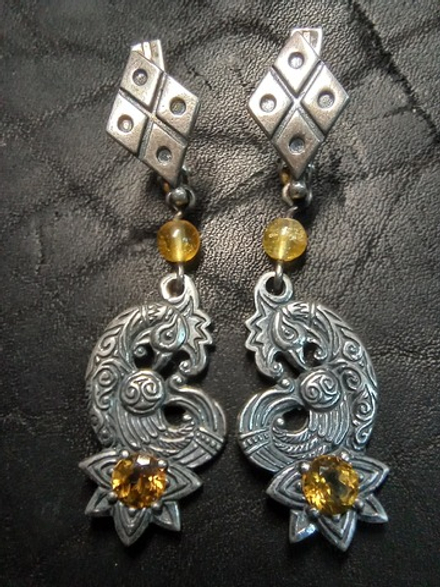 Серьги "Курочка Ряба".