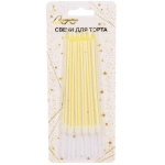 Свечи в торт «Праздничное настроение» 6 шт. 10,5 см, желтый