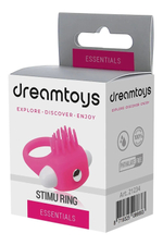 Розовое эрекционное кольцо с щеточкой LIT-UP SILICONE STIMU RING 5 (Цвет: розовый)