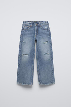 ZARA ДЖИНСЫ С ШИРОКИМИ ШТАНИНАМИ, СИНИЙ
