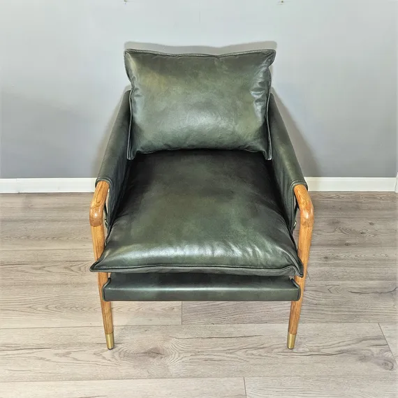 Кресло SC05, зеленая кожа