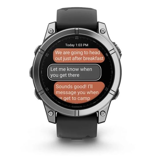 Умные часы Garmin Fenix E, 47 мм, AMOLED, stainless steel with a black silicone band