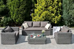 "Капучино" лаунж-зона из искусственного ротанга, цвет графит