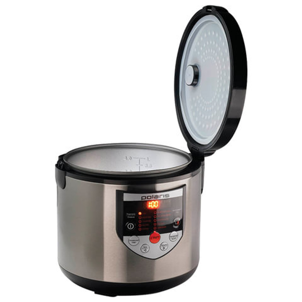 Мультиварка POLARIS PMC 0548AD, 860 Вт, 5 л, 10 программ, таймер, серебристая