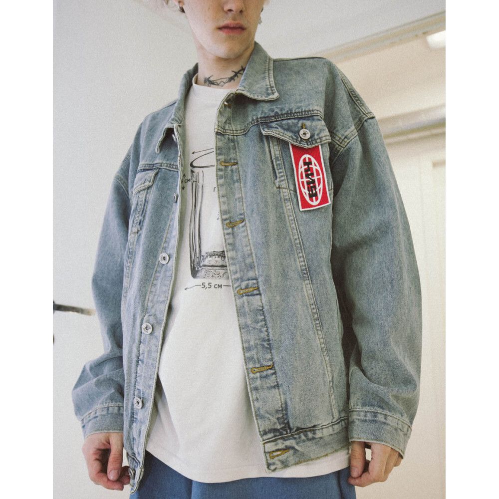 Купить Куртка БИЧ Джинсовка Оверсайз Голубая Куртка БИЧ Джинсовка Оверсайз Голубая