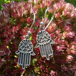 Серьги ХАМСА серебро