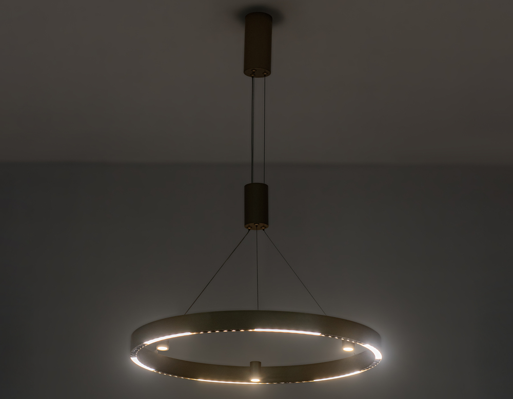 Светильник подвесной светодиодный FL5846/1+3 GD золото 40W 3000K/4200K/6400K D600*1200 (без ПДУ)