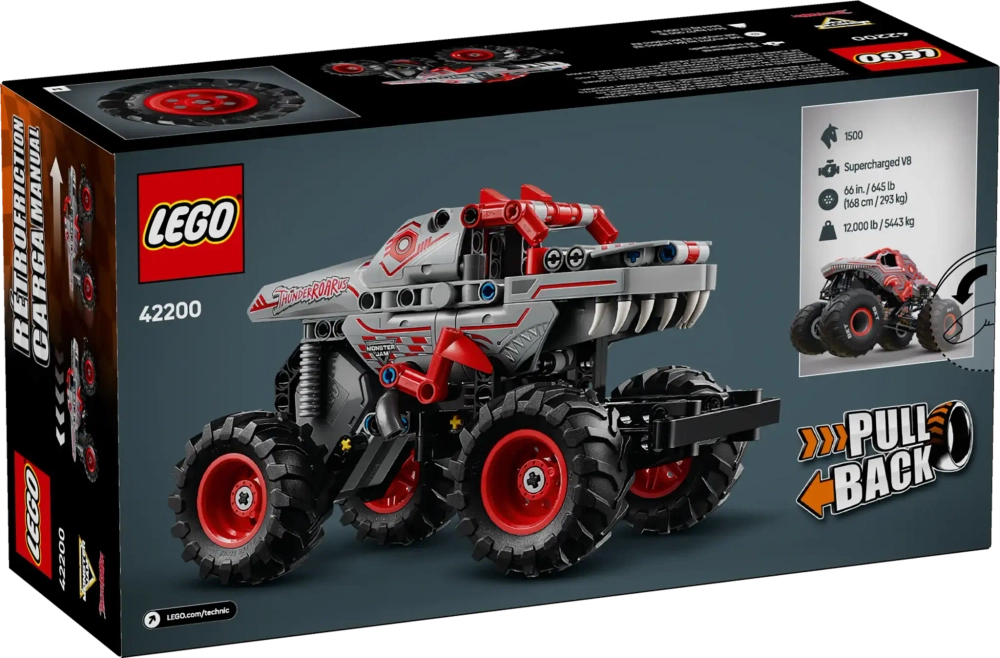 Конструктор LEGO Technic 42200 Monster Jam™ ThunderROARus™ Pull-Back