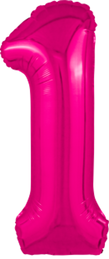 Agura Шар 40'' / 102 см "Цифра 1" Slim Фуксия (БГ-60)