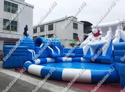 Надувной наземный аквапарк «Морское царство 2» 16*16*6 м