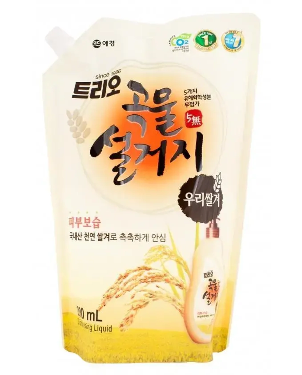 KeraSys Средство для мытья посуды Рисовые отруби 1200 мл