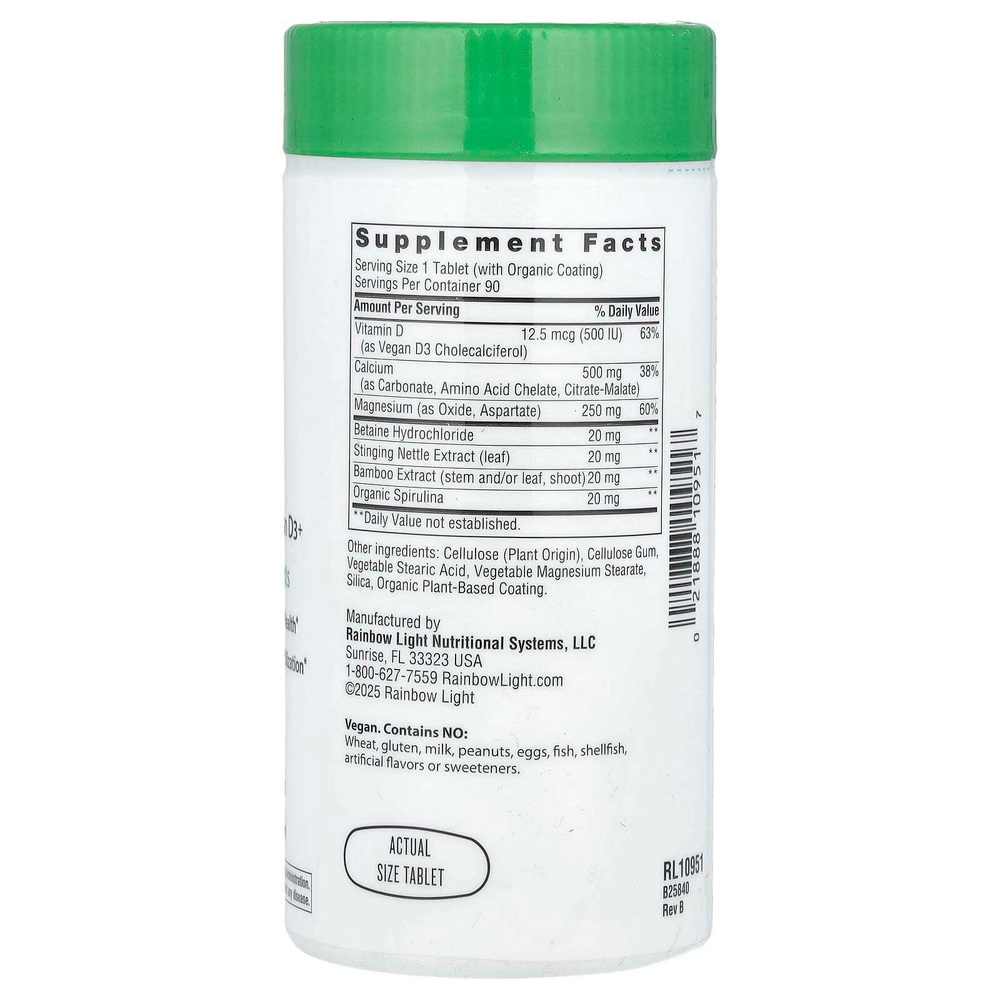 Rainbow Light, Кальций с магнием и витамином D3 +, 90 таблеток