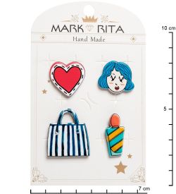 MR- 70 Н-р брошей с цанговым зажимом бабочка «Гламурный стиль» Mark Rita