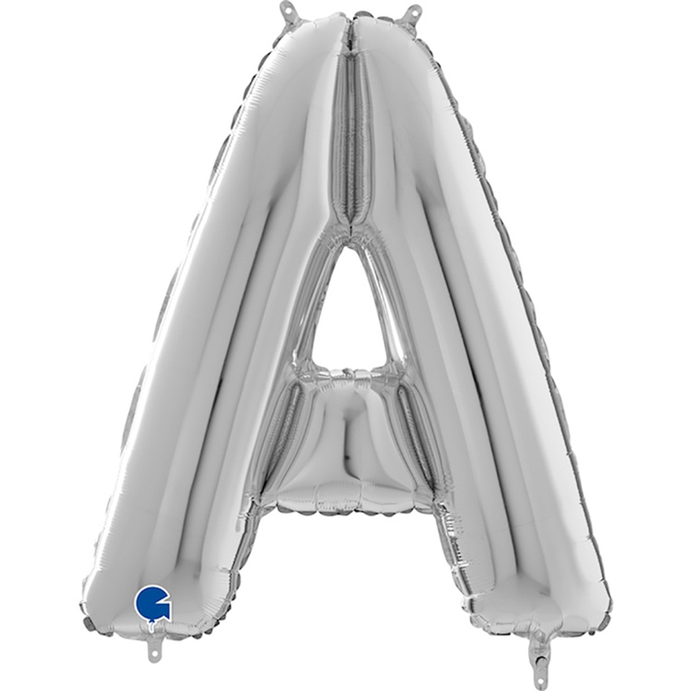 Шар фольгированный Буква A 66 см (Серебряный)