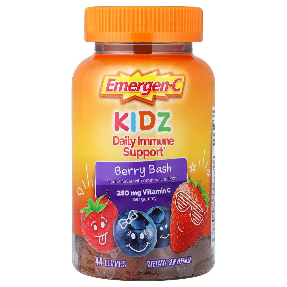 Emergen-C, Kidz, ежедневная жевательная добавка для поддержки иммунитета, со вкусом ягод, 44 жевательных таблетки