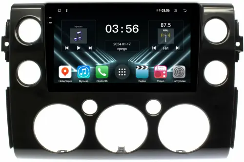Магнитола для Toyota FJ Cruiser 2005-2022 (рамка черная) - FarCar S280 монитор 9.5" IPS на Android 13, CarPlay