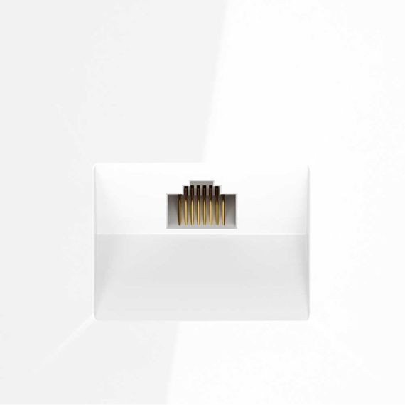 Розетка компьютерная встраиваемая Voltum S70 RJ45 кат.6, (белый глянцевый) VLS060101