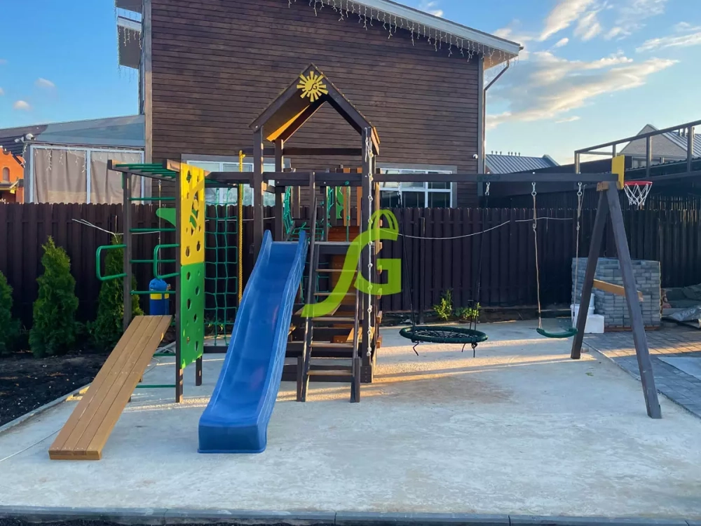 Детская площадка Спорт 2 с качелями гнездо 100см