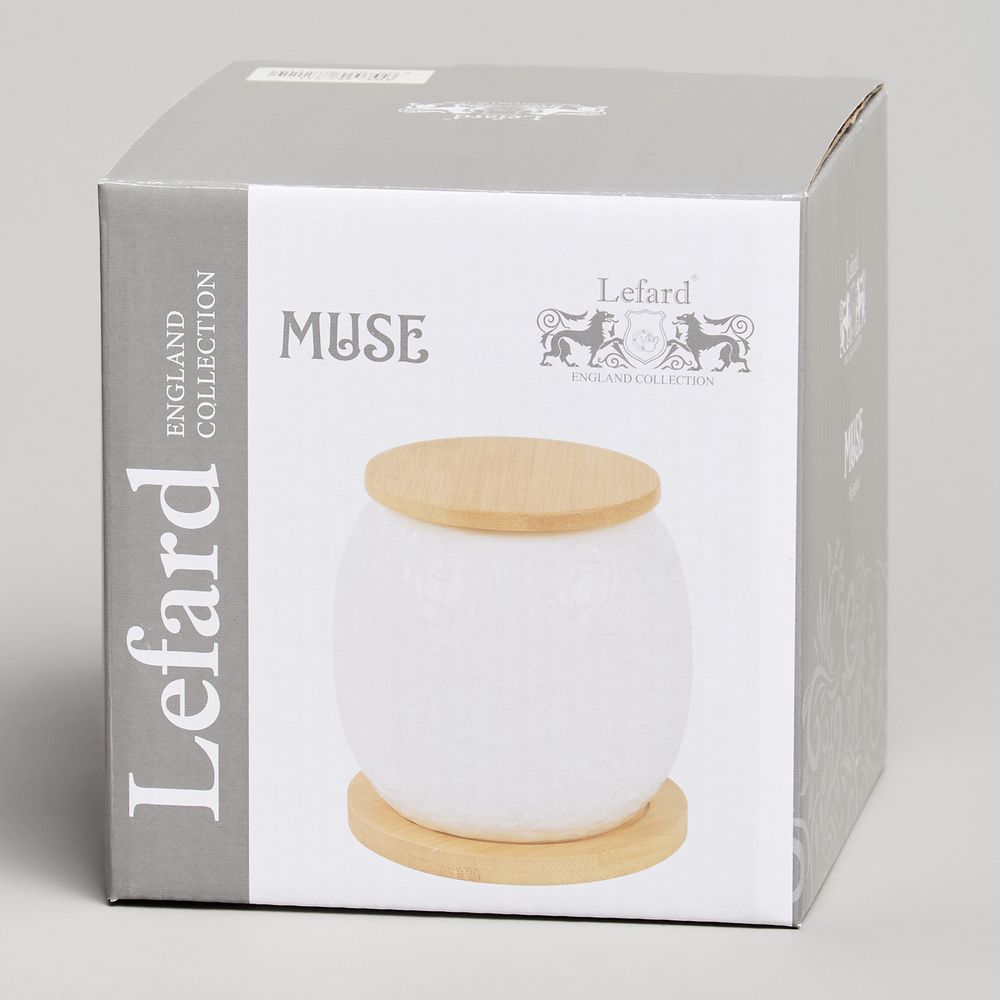 БАНКА LEFARD "MUSE" С ДЕР.КРЫШКОЙ НА ДЕР.ПОДСТАВКЕ 10*11,5 СМ 600 МЛ
