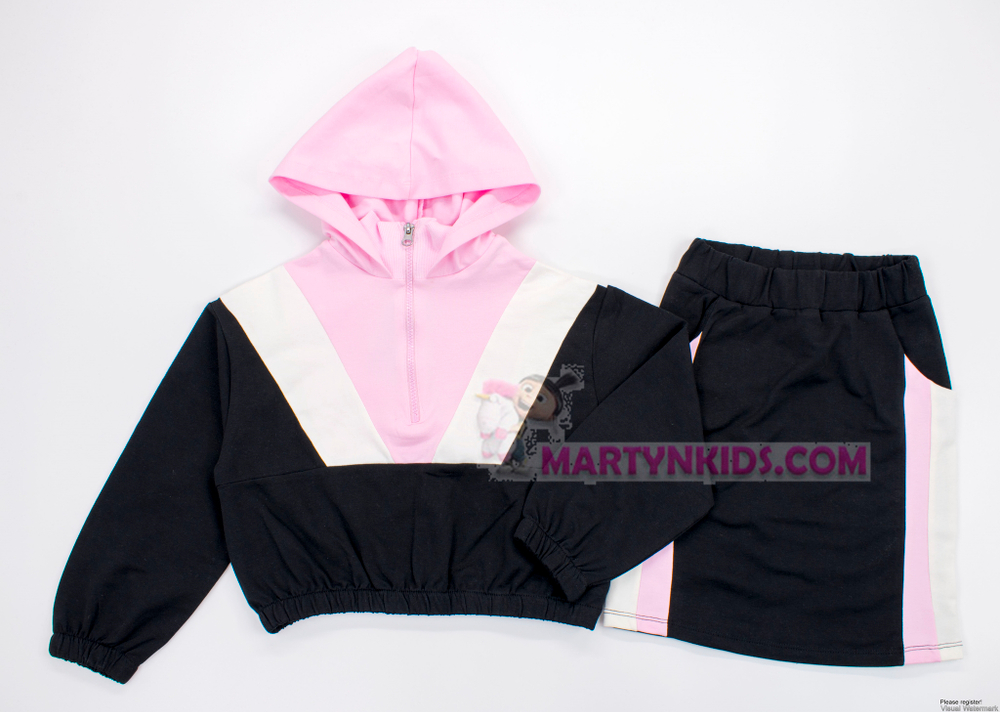 костюм спортивный худи с юбкой 3006