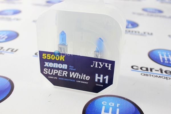 Автолампы "ЛУЧ" Super White H1 12V/55w