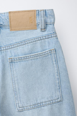 ZARA ДЖИНСОВЫЕ ШОРТЫ RELAXED BAGGY, ГОЛУБОЙ
