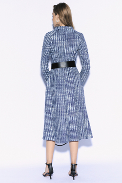 Платье с поясом "Амстердам" голубая полоска