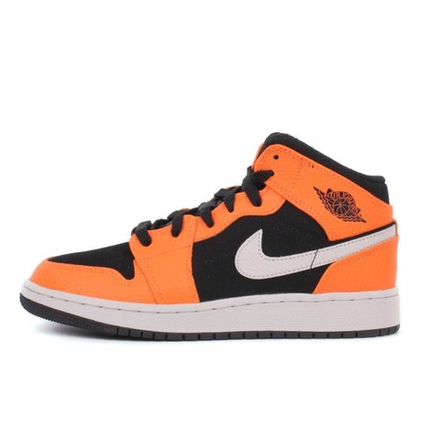 Кроссовки Air Jordan 1 Retro Mid GS Orange Black