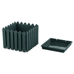 Кашпо квадратное среднее "Лардо" с поддоном 28,3*28,3*21,8 цвет темно-зеленый