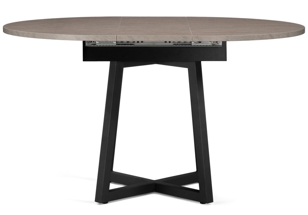 Деревянный стол Регна 100(130)х100х75 черный / бежевый