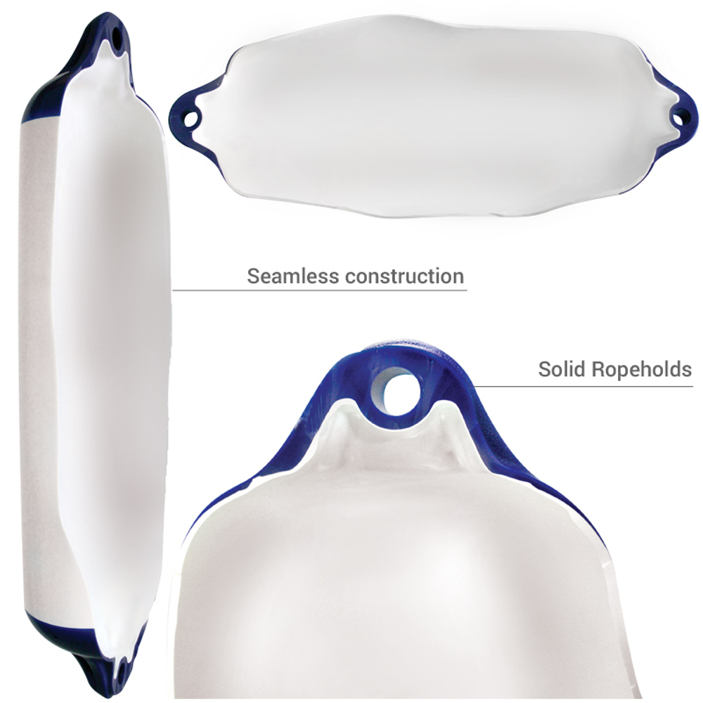 Кранец из ПВХ Lalizas Ocean H5, 22x64 см, для судна от 8 до 12 метров, белый-голубой