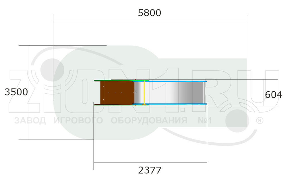 Детская горка «Заря H=950»